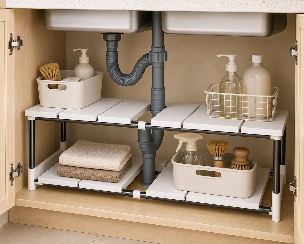 Cozy Haven Expandable Under Sink Organizer lifestyle image 2 for Double Layer