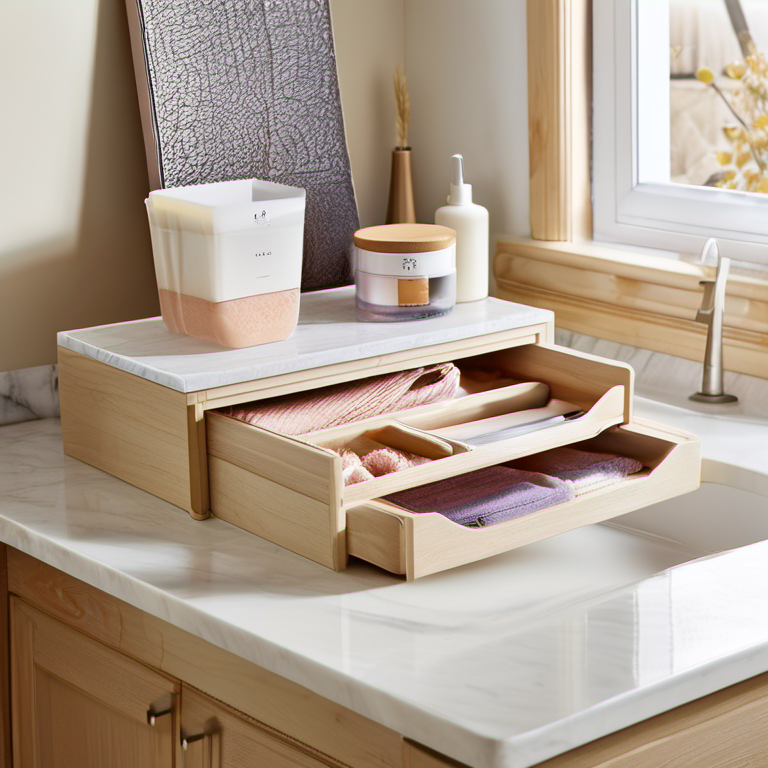 Cozy Haven countertop prep lifestyle image for Cozy Haven Vanity Stackable Drawer Organizer Set