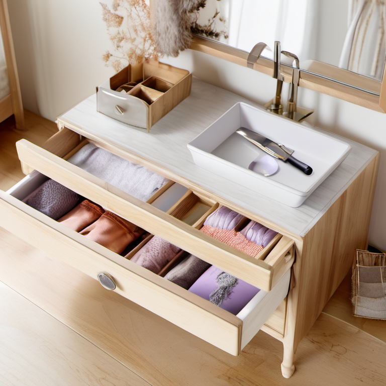 Cozy Haven branded lifestyle image for Cozy Haven Vanity Stackable Drawer Organizer Set