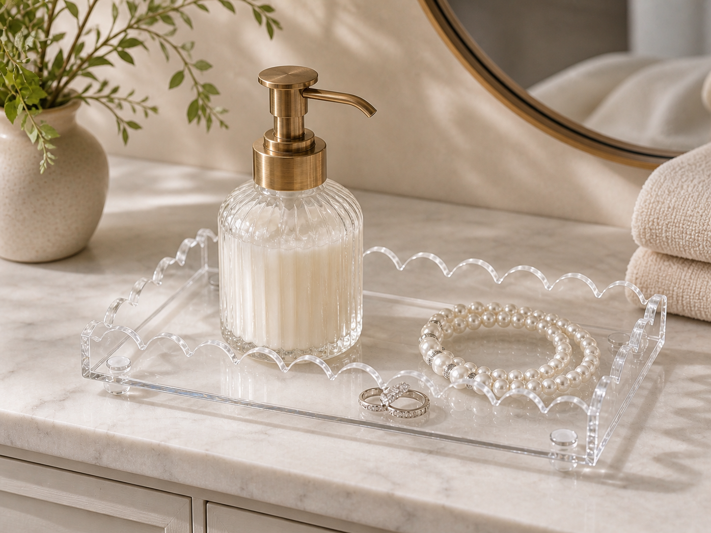 Cozy Haven Acrylic Bathroom Vanity Tray - product view 1