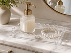 Cozy Haven Clear Acrylic Scalloped Vanity Tray styled bathroom view 3