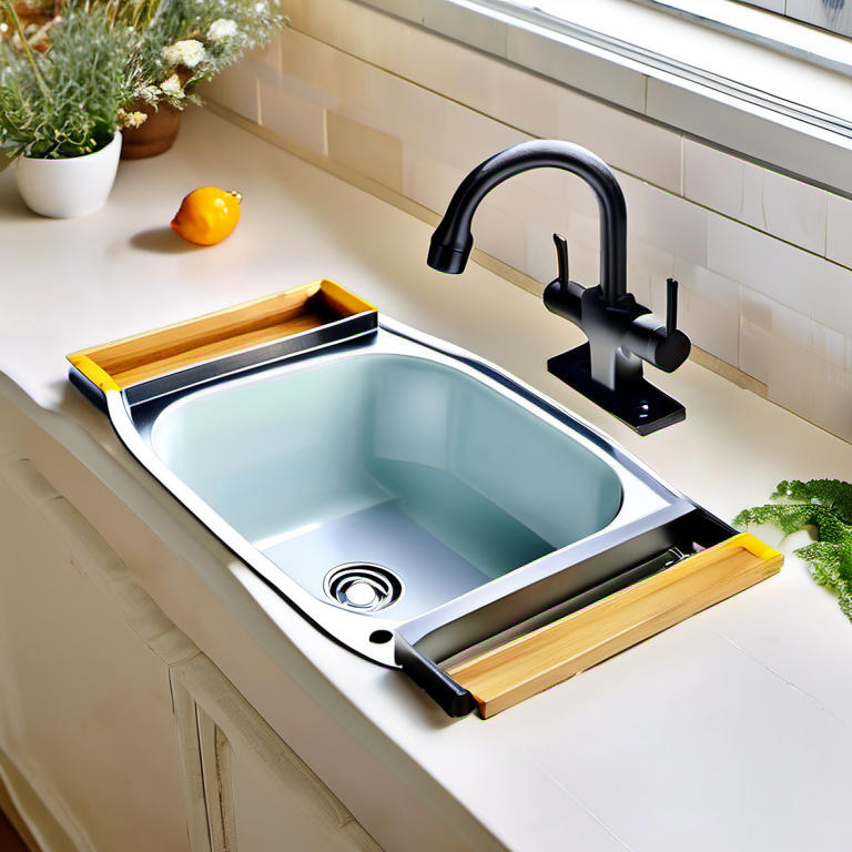 Cozy Haven hosting night lifestyle image for Cozy Haven Bamboo Kitchen Sink Caddy