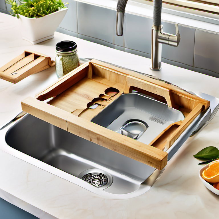 Cozy Haven utility close lifestyle image for Cozy Haven Bamboo Kitchen Sink Caddy