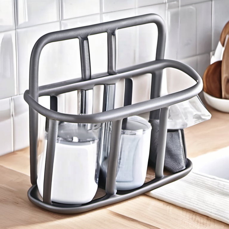 Cozy Haven open shelf lifestyle image for Cozy Haven Suction Kitchen Sink Caddy