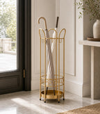 Cozy Haven Round Umbrella Stand styled home view 2