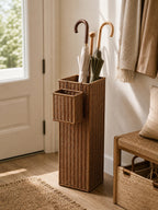 Cozy Haven Rattan Umbrella Stand styled home view 2