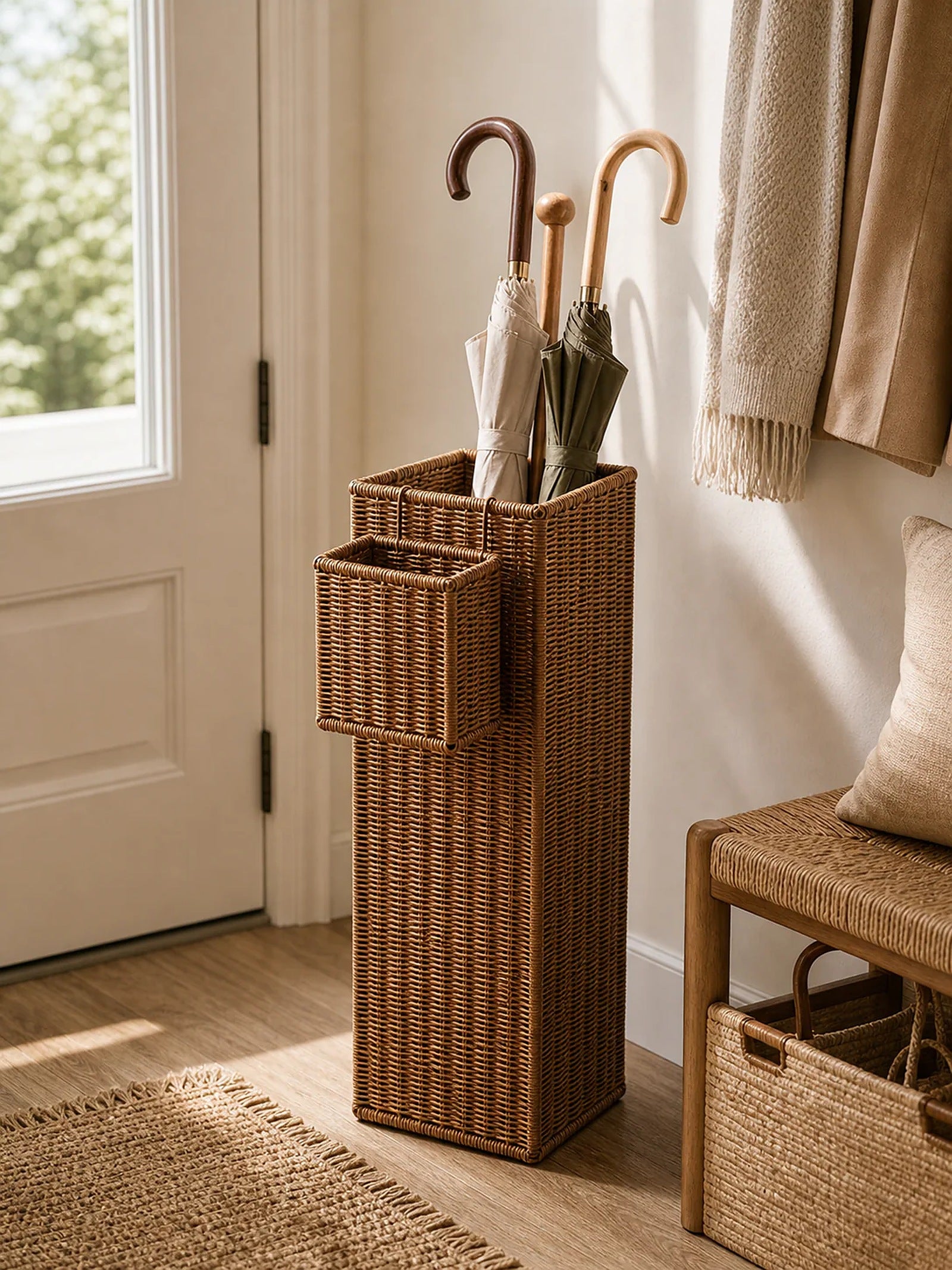 Cozy Haven Rattan Umbrella Stand lifestyle image 2