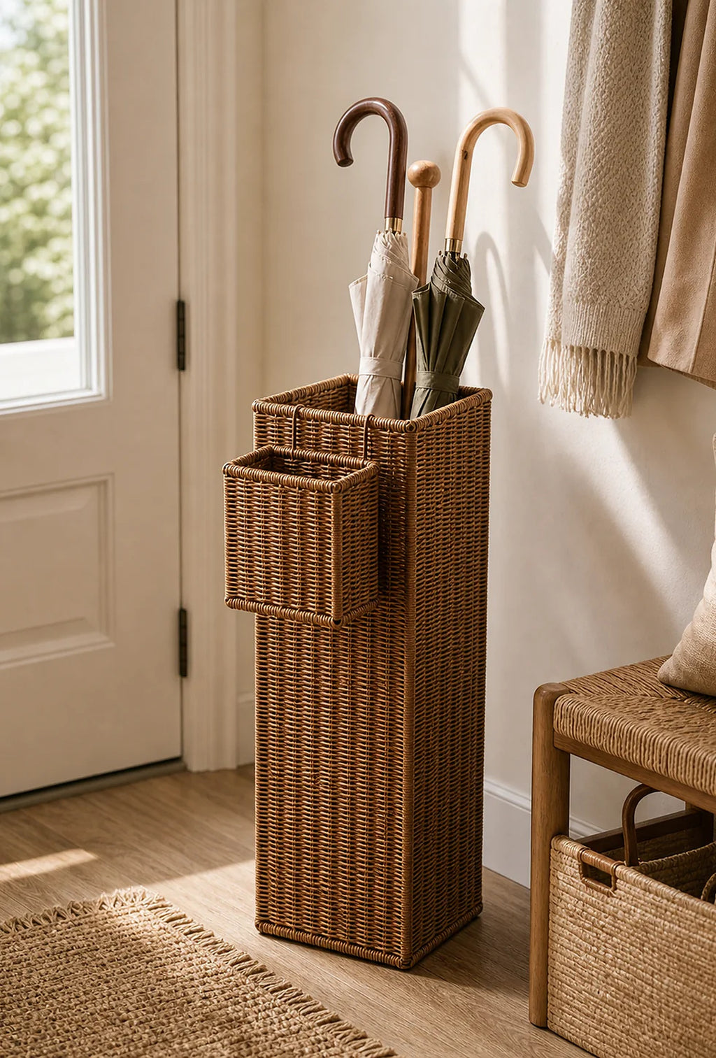 Cozy Haven Rattan Umbrella Stand lifestyle image 3