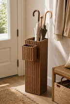 Cozy Haven Rattan Umbrella Stand styled home view 3