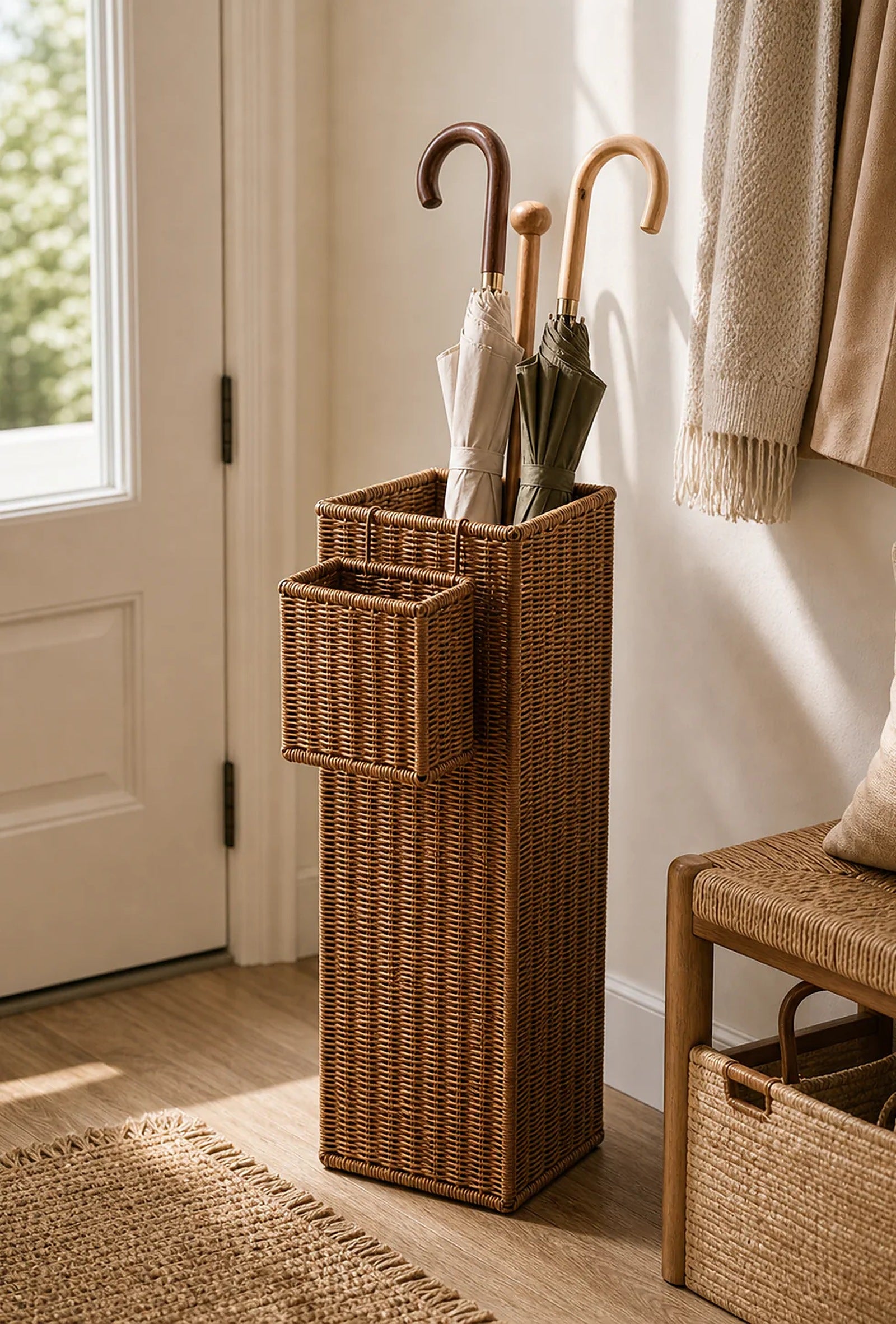 Cozy Haven Rattan Umbrella Stand lifestyle image 3