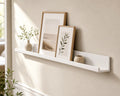 Cozy Haven Slim Metal Floating Picture Ledge in white finish