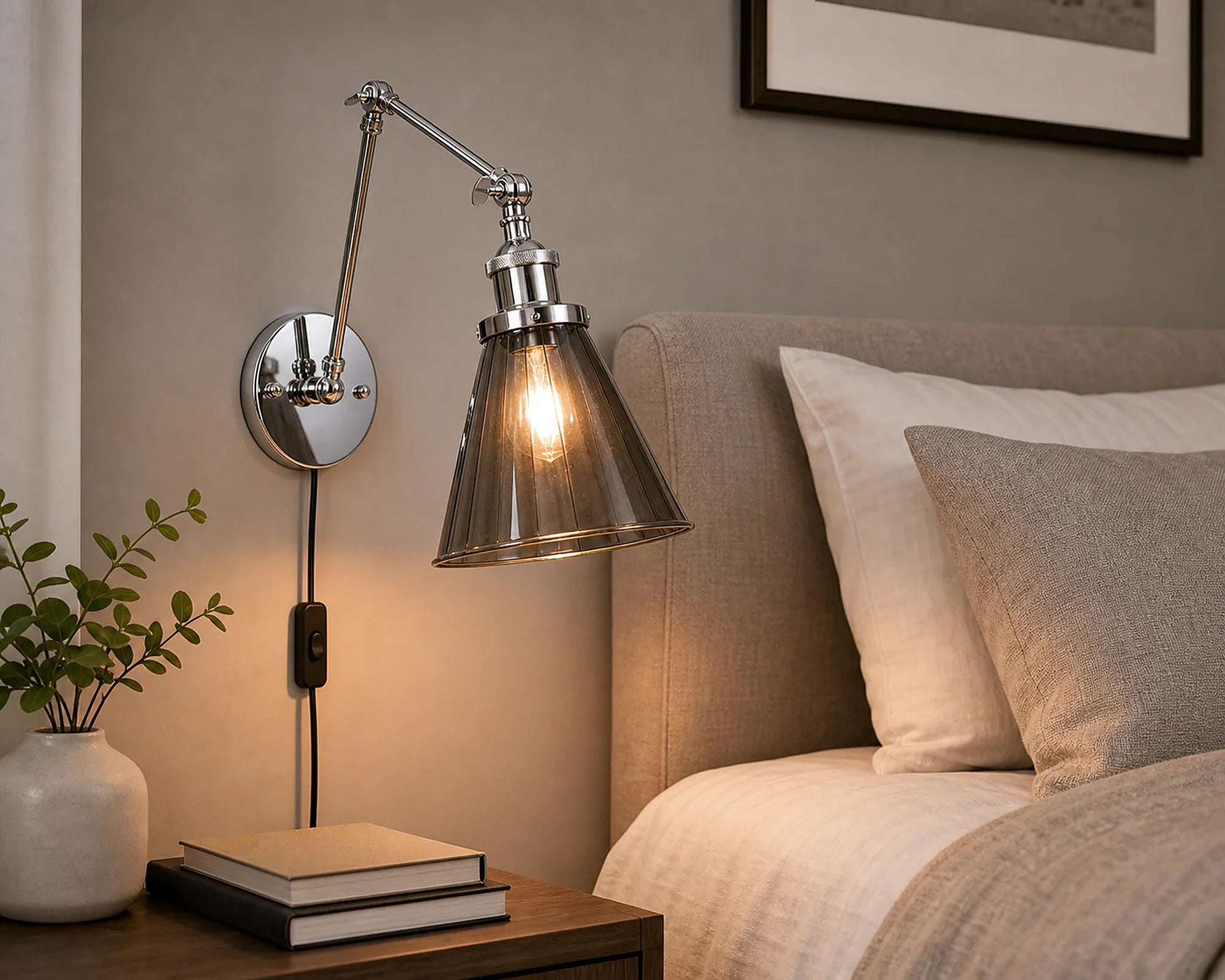 Cozy Haven Swing-Arm Plug In Wall Sconce lifestyle image 3