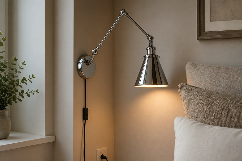 Cozy Haven Swing-Arm Plug In Wall Sconce lifestyle image 4 for Plug-In Cord