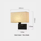 Cozy Haven Fabric Shade Plug-In Wall Sconce - Black / Flax / Standard