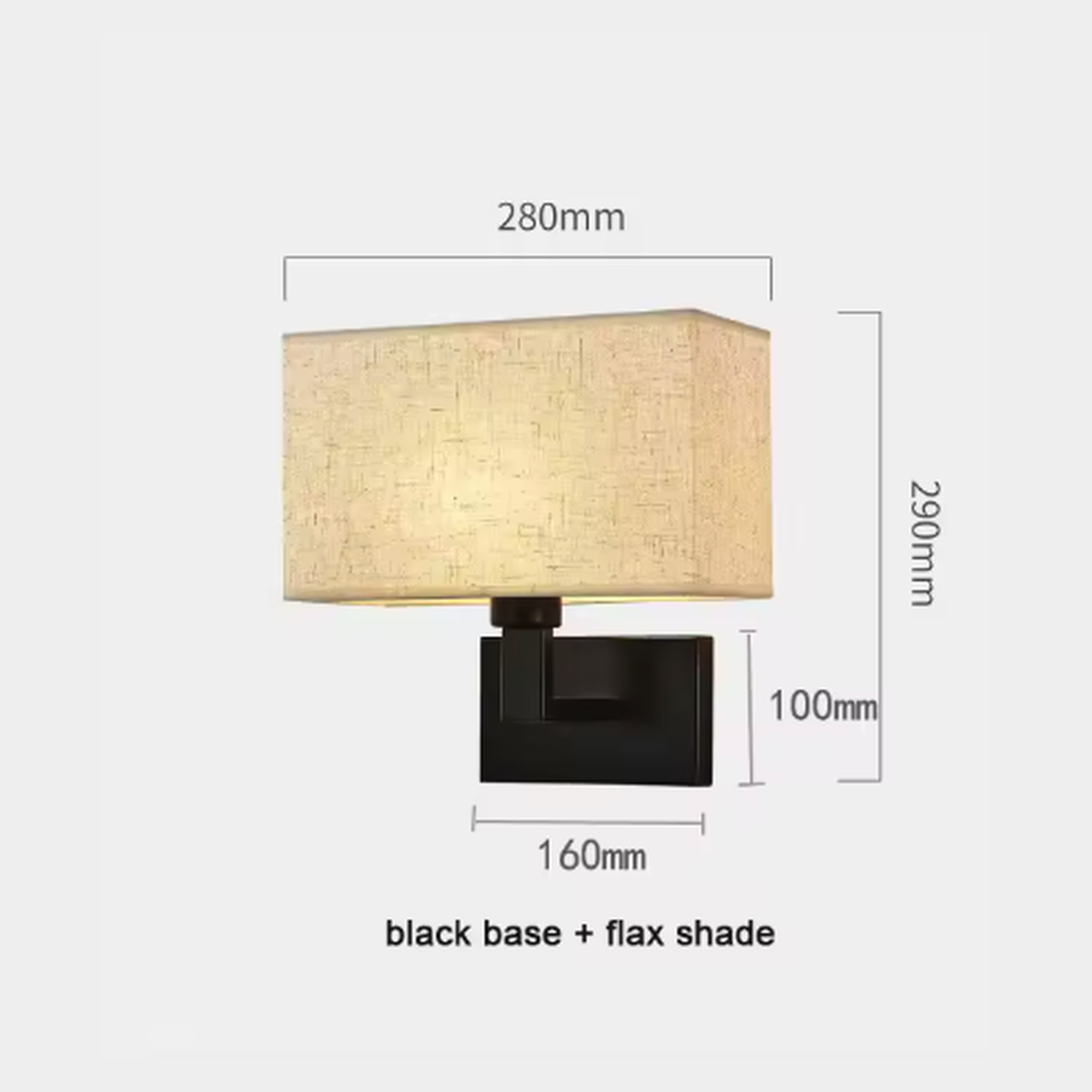 Cozy Haven Fabric Shade Plug-In Wall Sconce - Black / Flax / Standard