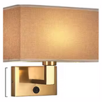 Cozy Haven Fabric Shade Plug-In Wall Sconce - Bronze / Bronze / Switch