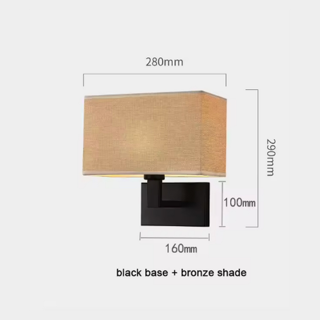 Cozy Haven Fabric Shade Plug-In Wall Sconce - Black / Bronze / Standard