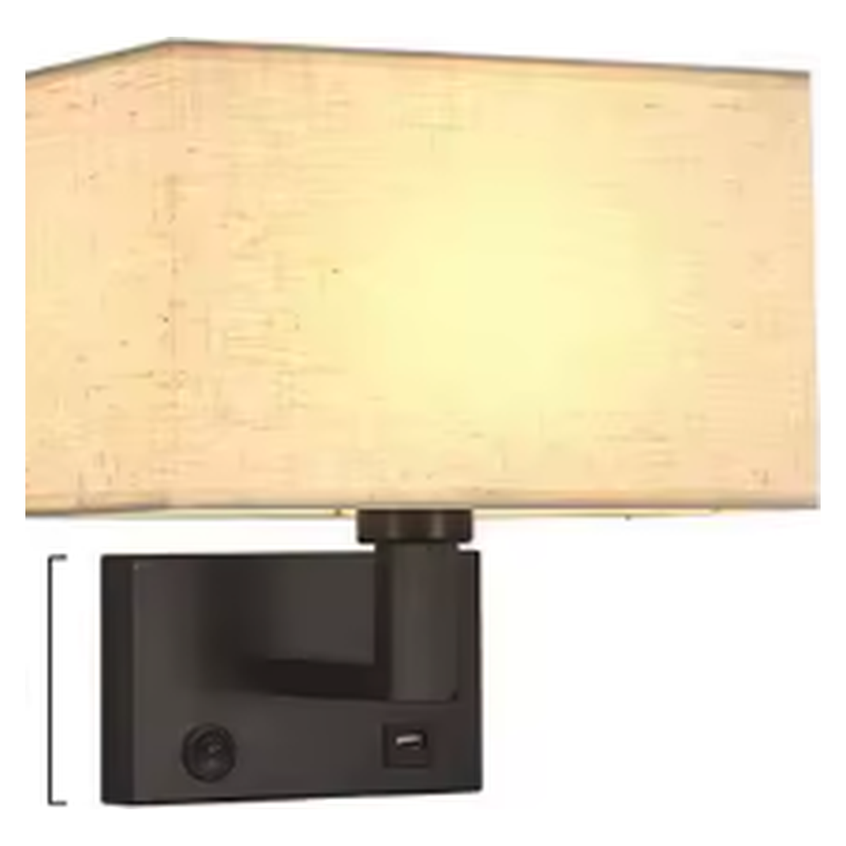 Cozy Haven Fabric Shade Plug-In Wall Sconce - Black / Flax / USB