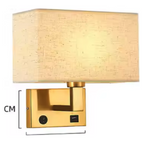 Cozy Haven Fabric Shade Plug-In Wall Sconce - Bronze / Flax / USB
