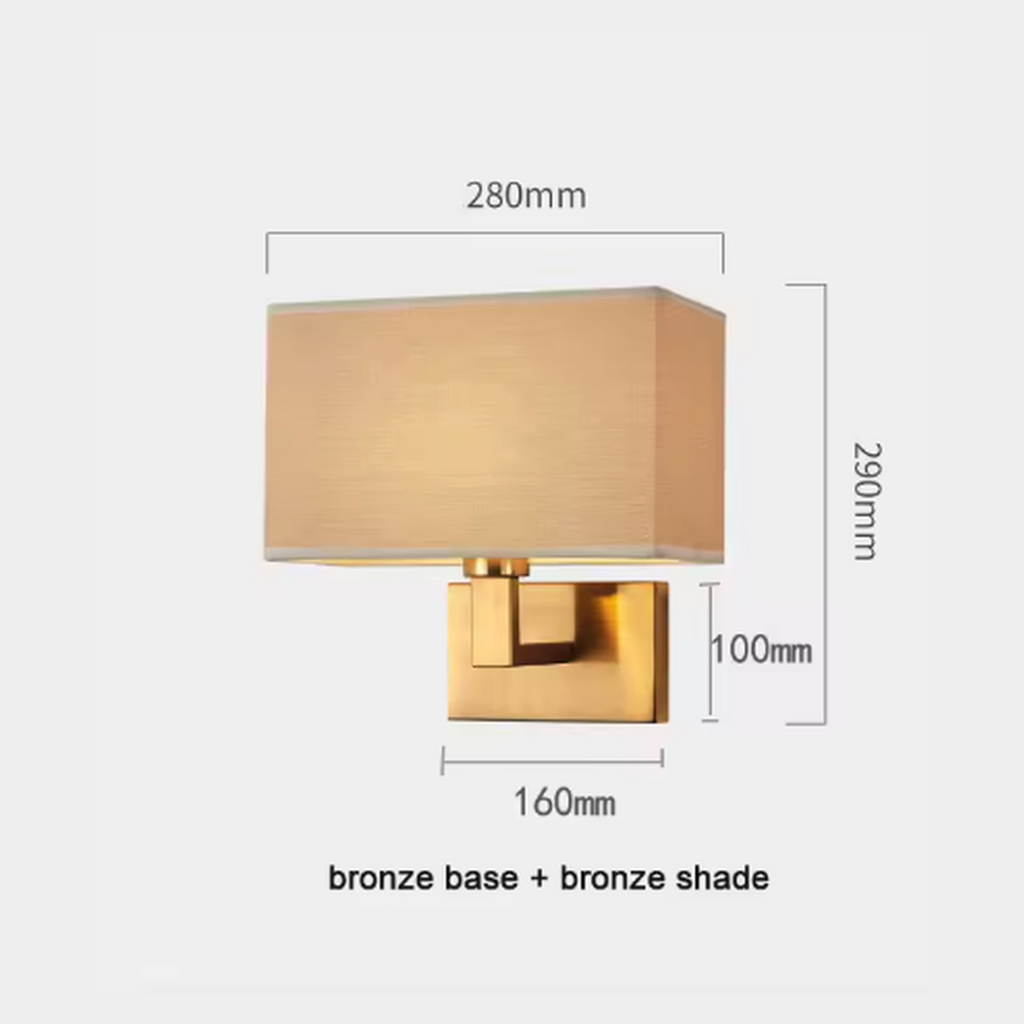 Cozy Haven Fabric Shade Plug-In Wall Sconce - Bronze / Bronze / Standard
