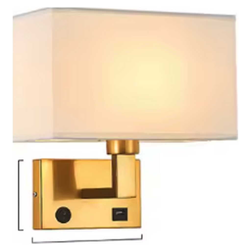 Cozy Haven Fabric Shade Plug-In Wall Sconce - Bronze / White / USB