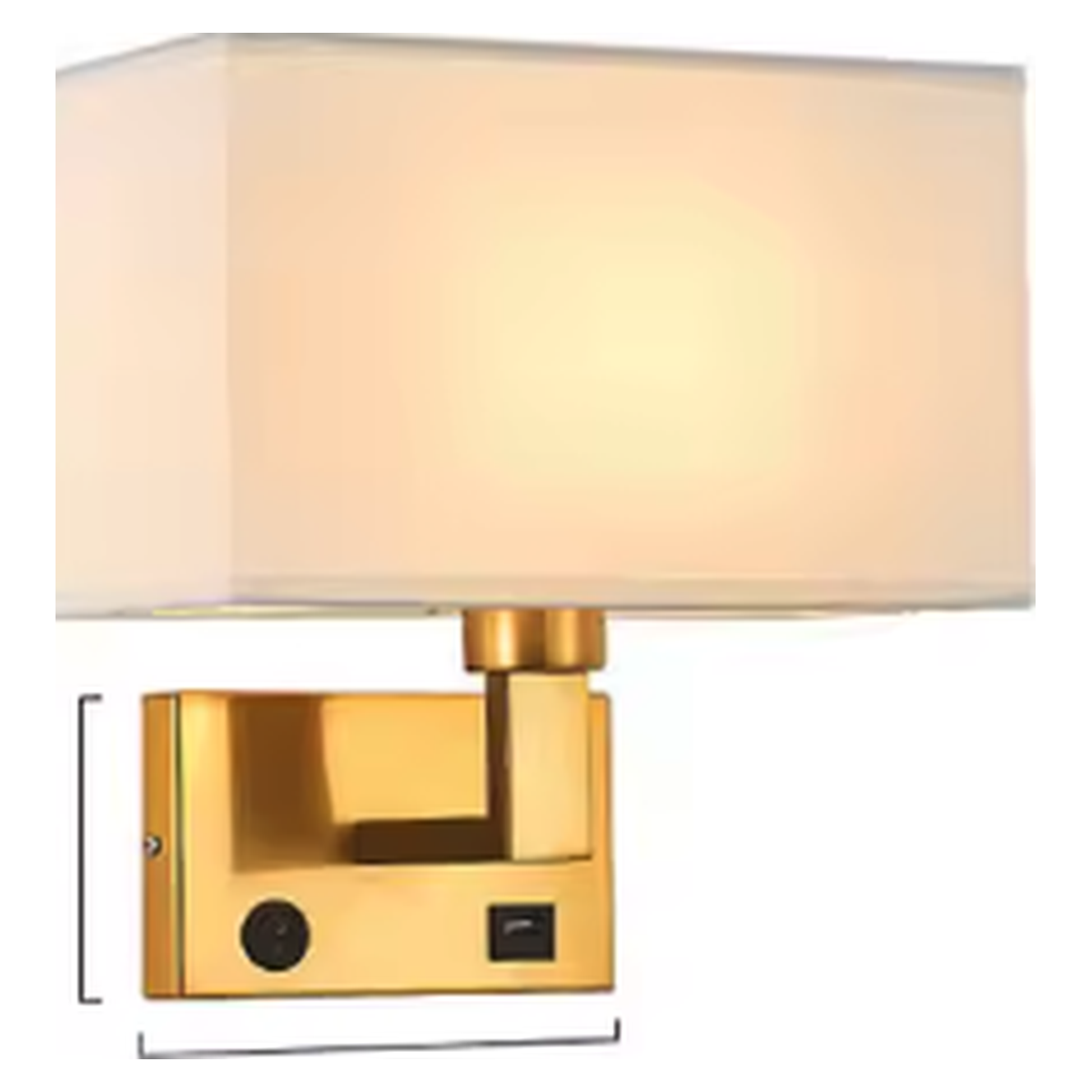 Cozy Haven Fabric Shade Plug-In Wall Sconce - Bronze / White / USB