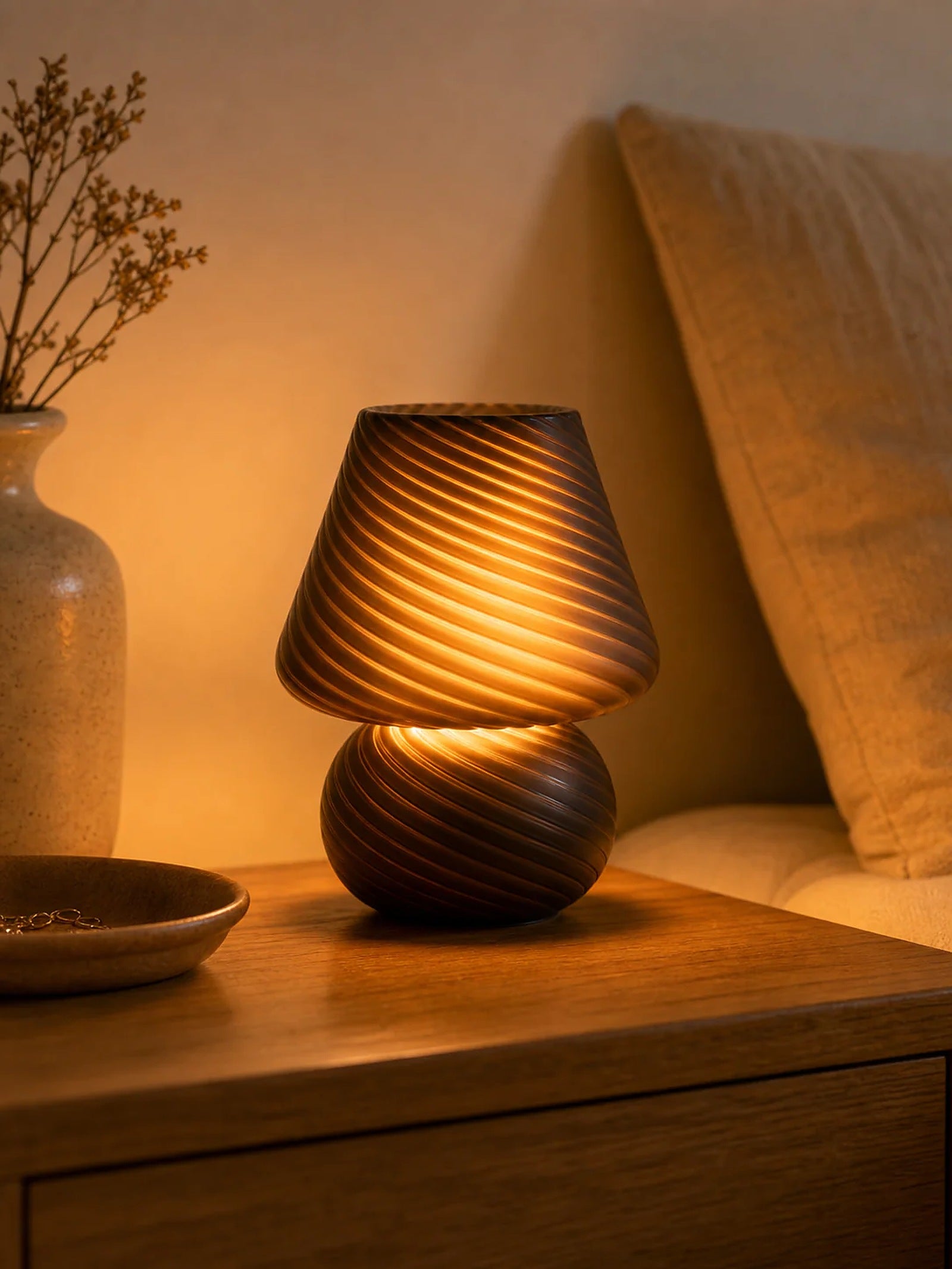 Cozy Haven Pleated Rechargeable Cordless Accent Lamp lifestyle image 1