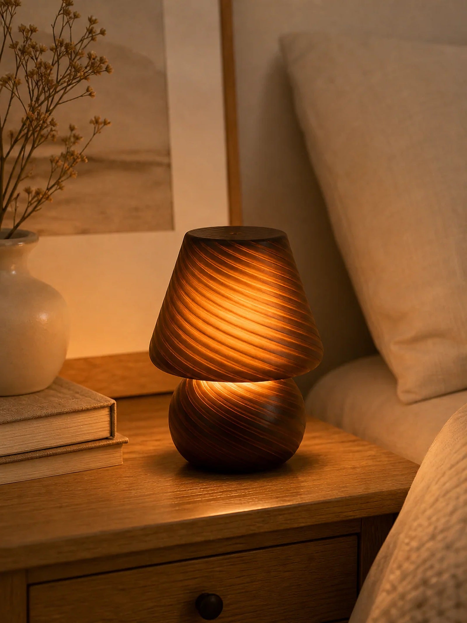 Cozy Haven Pleated Rechargeable Cordless Accent Lamp lifestyle image 3