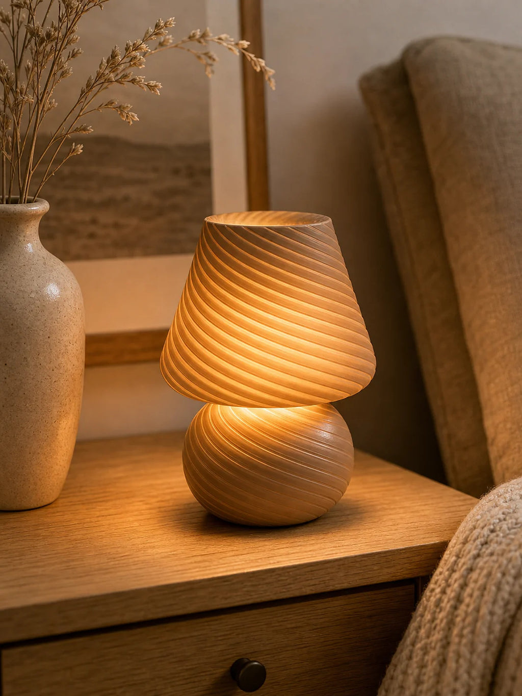 Cozy Haven Pleated Rechargeable Cordless Accent Lamp lifestyle image 4