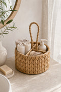 Cozy Haven Water Hyacinth Flatware Storage Basket - 3-Compartment Basket