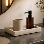 Cozy Haven Stone-Look Soap Dispenser Tray Set - product view 4