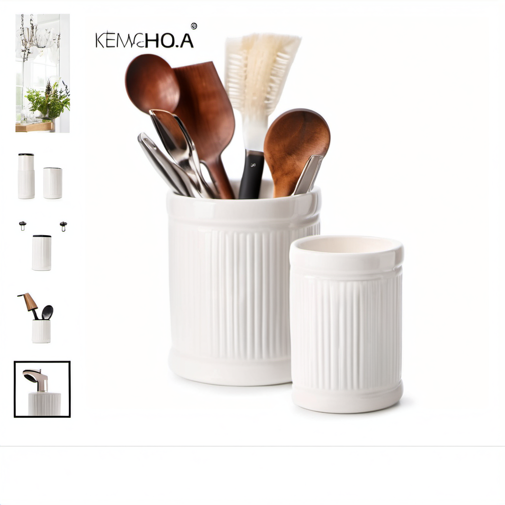 Cozy Haven branded lifestyle image for Cozy Haven Ceramic Bathroom Countertop Canister Set