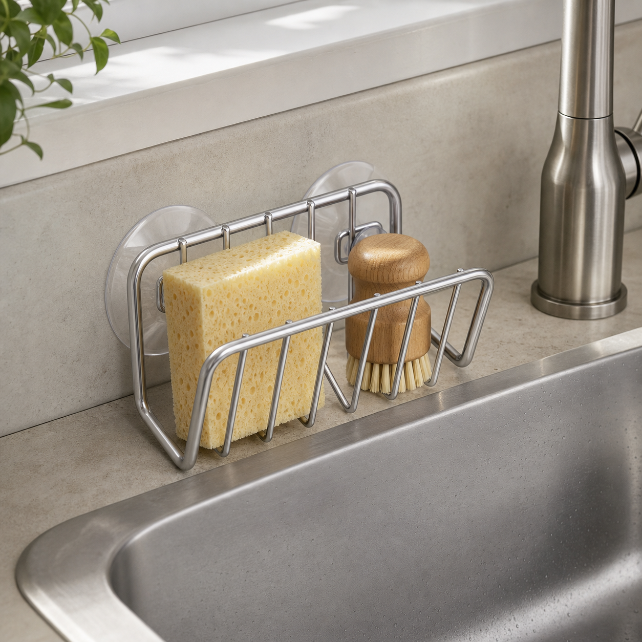 Cozy Haven Stainless Kitchen Sink Caddy lifestyle image 2 for Silver