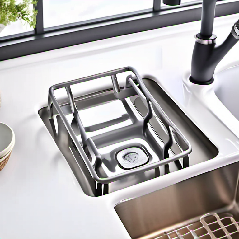 Cozy Haven utility close lifestyle image for Cozy Haven Stainless Kitchen Sink Caddy