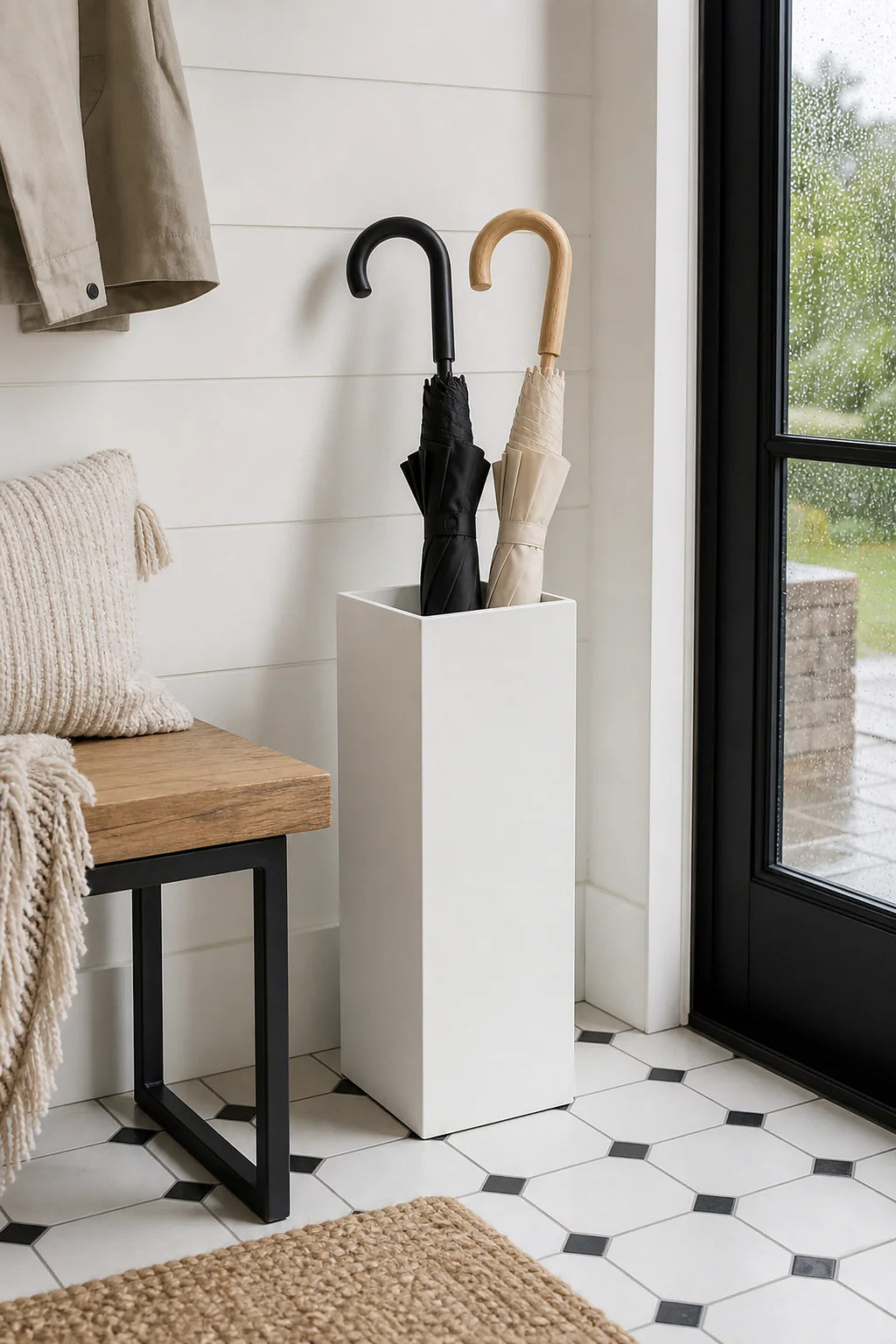 Cozy Haven Minimal Umbrella Stand styled home view 3