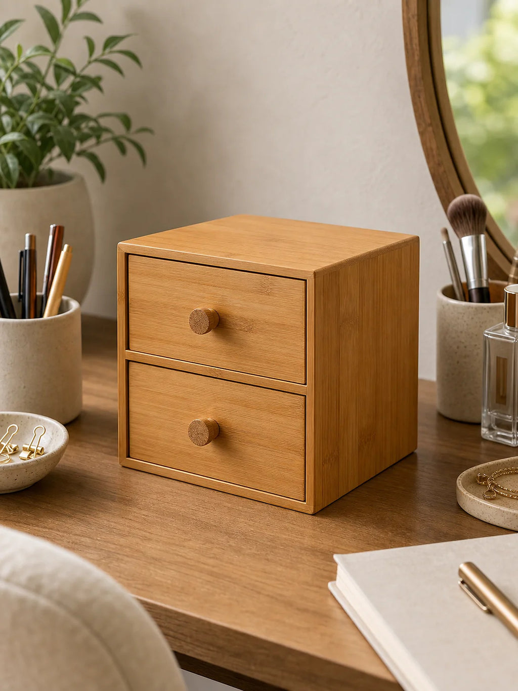Cozy Haven Bamboo Desktop Drawer Organizer lifestyle image 2