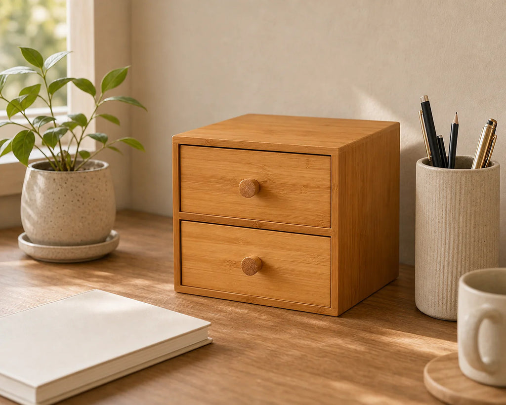 Cozy Haven Bamboo Desktop Drawer Organizer lifestyle image 4
