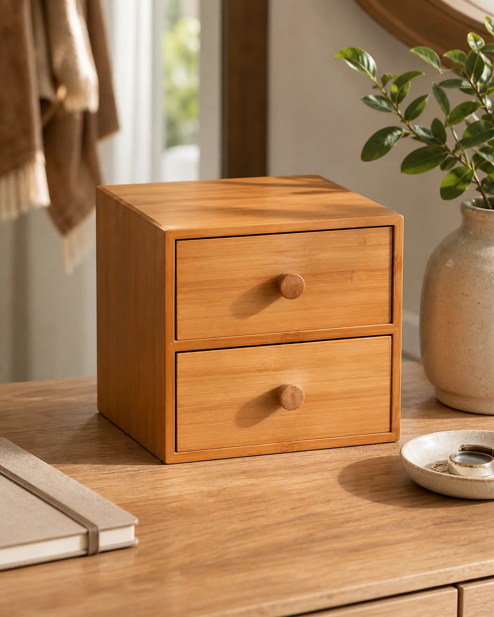 Cozy Haven Bamboo Desktop Drawer Organizer lifestyle image 5