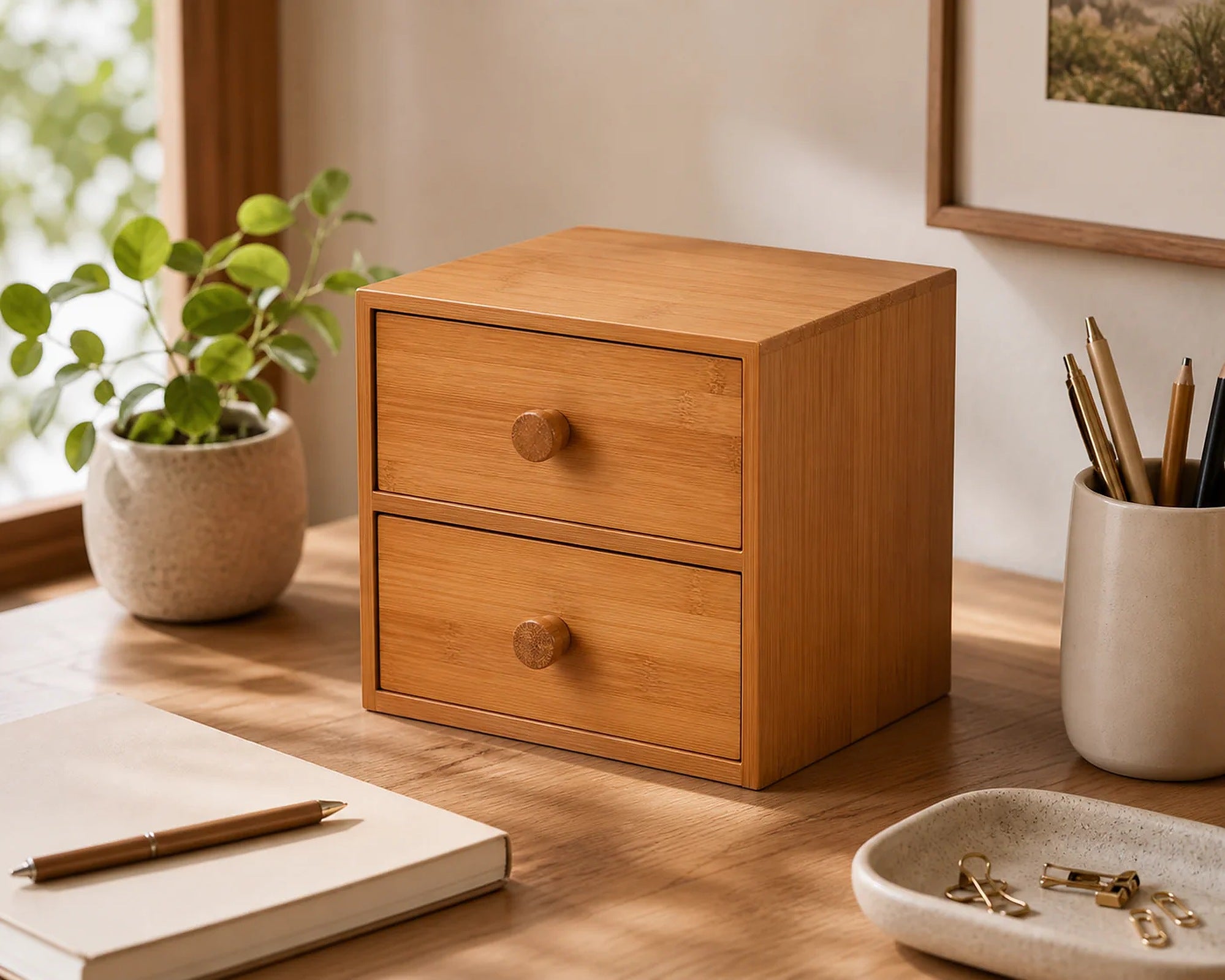 Cozy Haven Bamboo Desktop Drawer Organizer lifestyle image 6