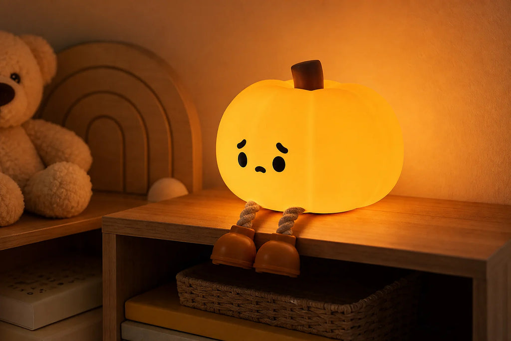 Cozy Haven Nursery Silicone Night Light Collection lifestyle image 1 for Pumpkin
