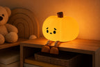 Cozy Haven Nursery Silicone Night Light Collection styled lighting view 1 for Pumpkin