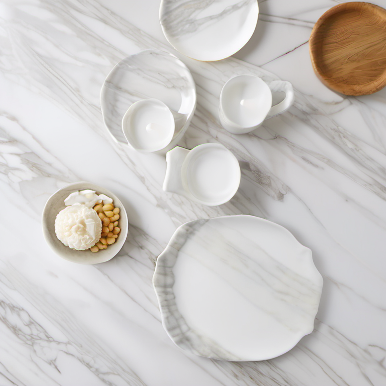 Cozy Haven lived in scene lifestyle image for Cozy Haven Marble-Handle Serving Board Set