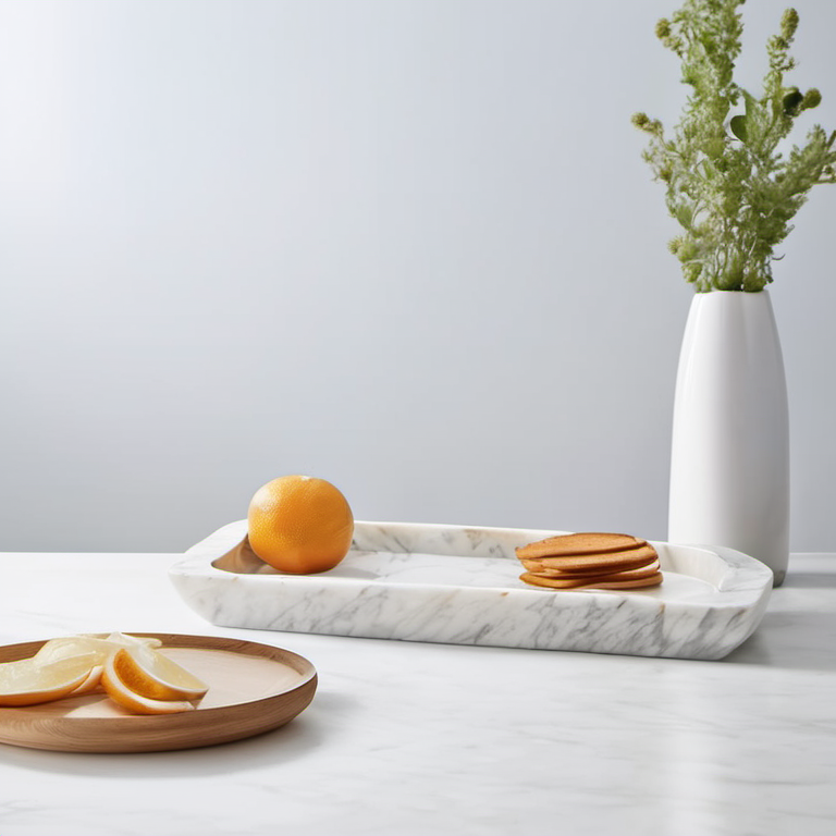 Cozy Haven surface vignette lifestyle image for Cozy Haven Marble-Handle Serving Board Set