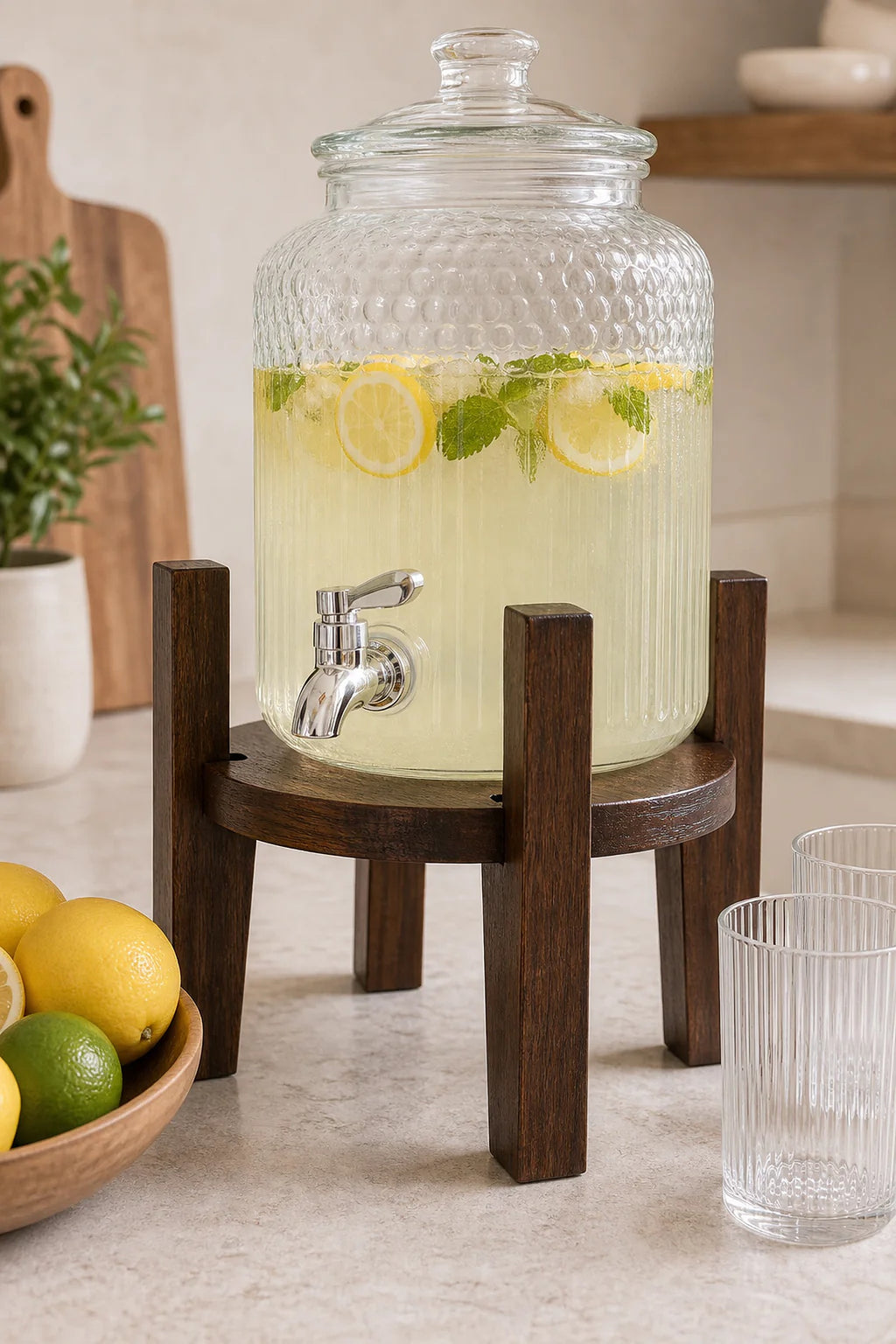 Cozy Haven Wood Drink Dispenser Stand lifestyle image 1