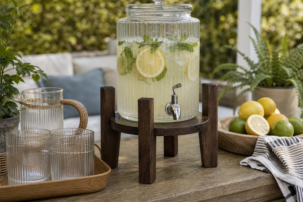 Cozy Haven Wood Drink Dispenser Stand lifestyle image 2
