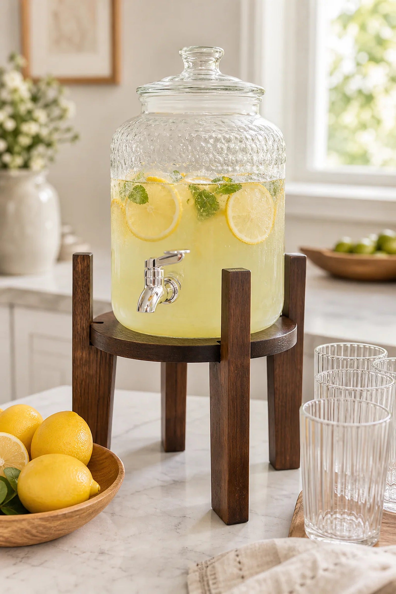 Cozy Haven Wood Drink Dispenser Stand lifestyle image 3