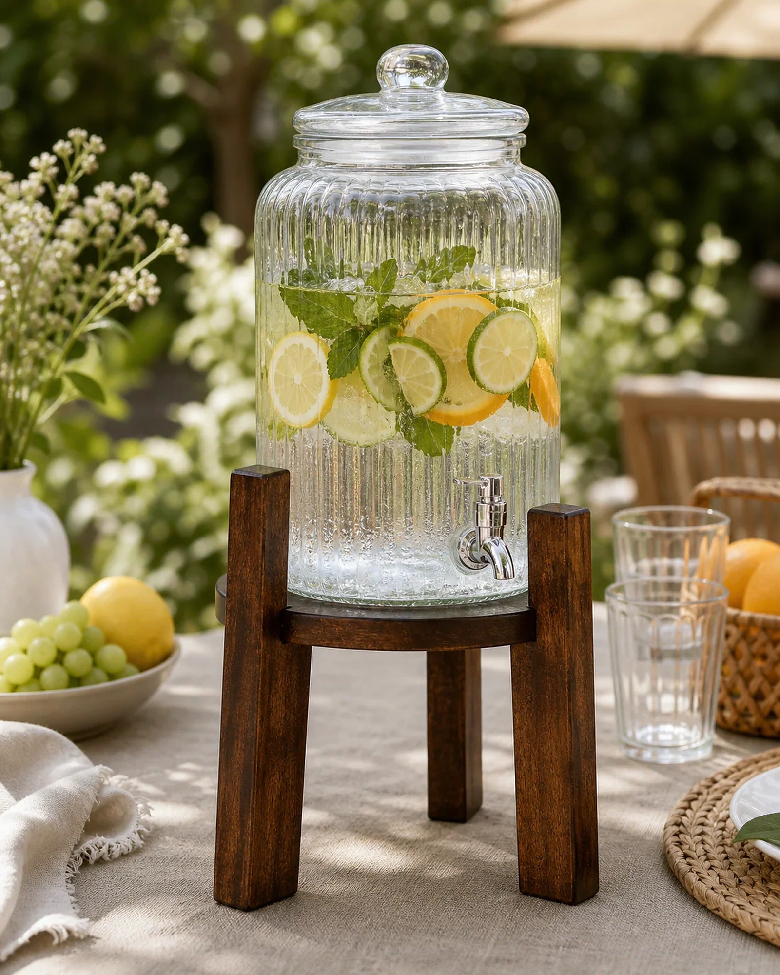 Cozy Haven Wood Drink Dispenser Stand lifestyle image 5