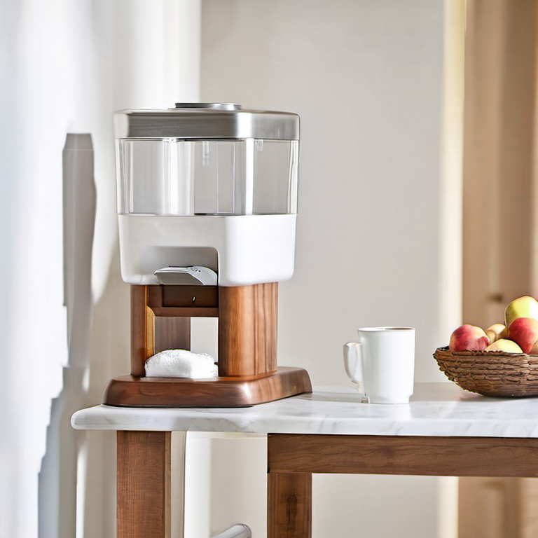 Cozy Haven editorial room lifestyle image for Cozy Haven Wood Drink Dispenser Stand