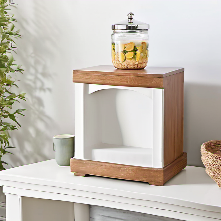 Cozy Haven lived in scene lifestyle image for Cozy Haven Wood Drink Dispenser Stand