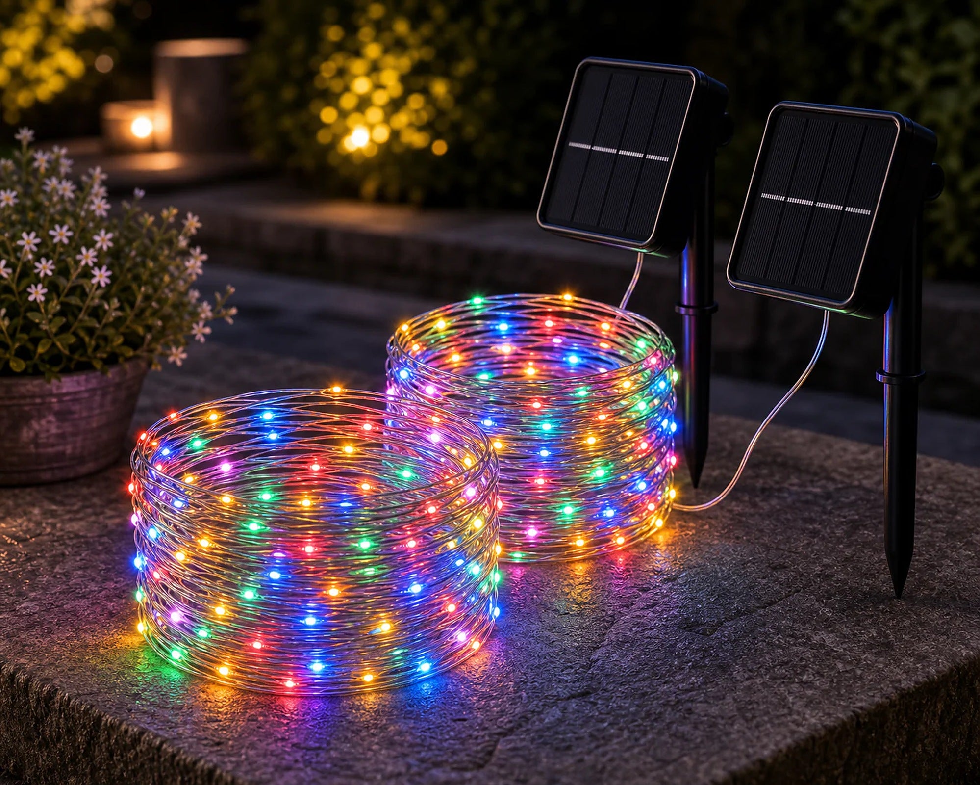 Cozy Haven Fairy Solar String Lights lifestyle image 12 for Multicolor / 2 Pack